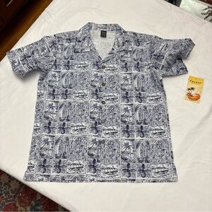 Kids Hawaiian Print Button Down Shirt